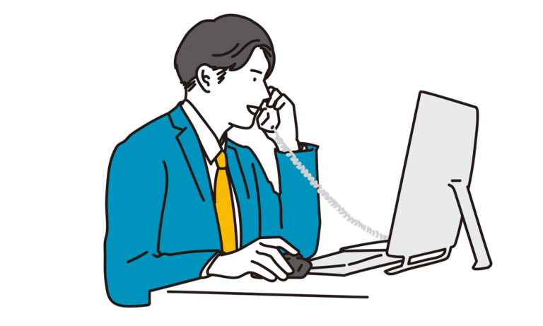 無料相談で、Eメールや電話でのヒアリングを行っているイメージ画像。